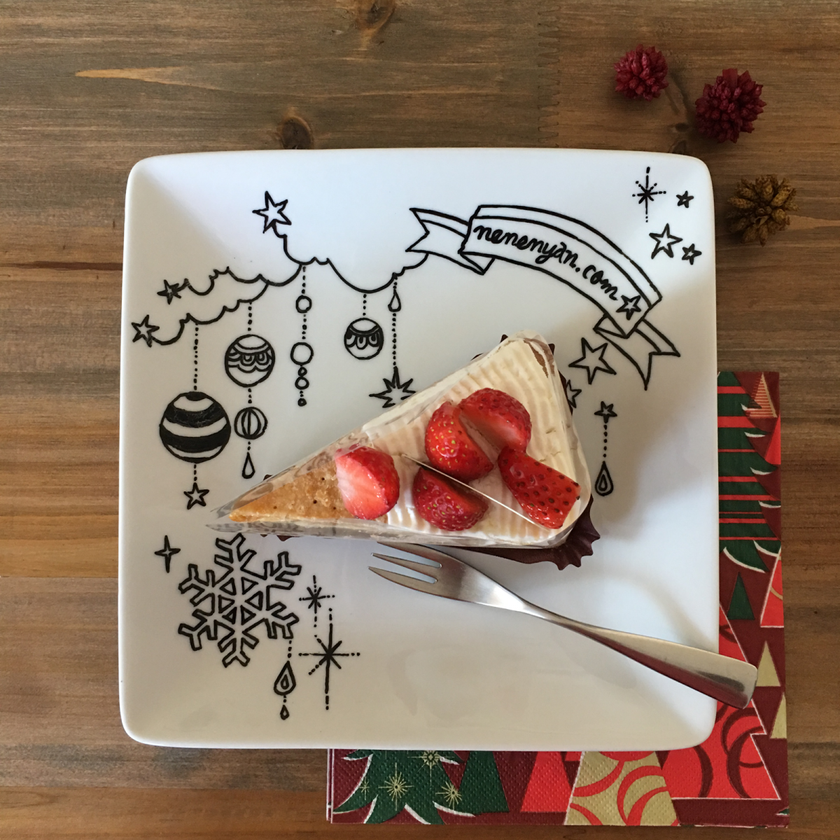 期間限定 クリスマスケーキ皿 cm 3枚セット Ayane International Inc